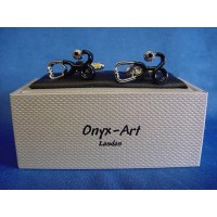 ONYX-ART CUFFLINK SET - STETHOSCOPE